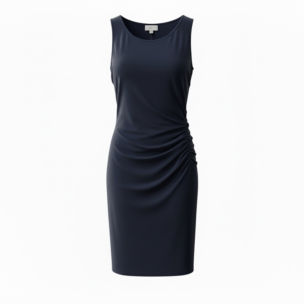 Loft NWT navy side runched dress, size 4